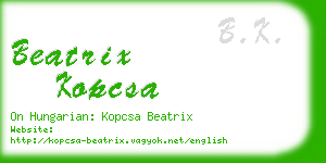 beatrix kopcsa business card